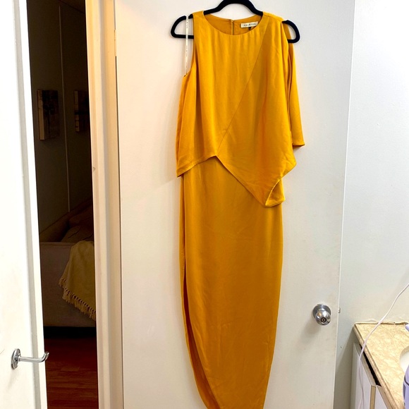 Golden Silk Halston Gown - Picture 3 of 8